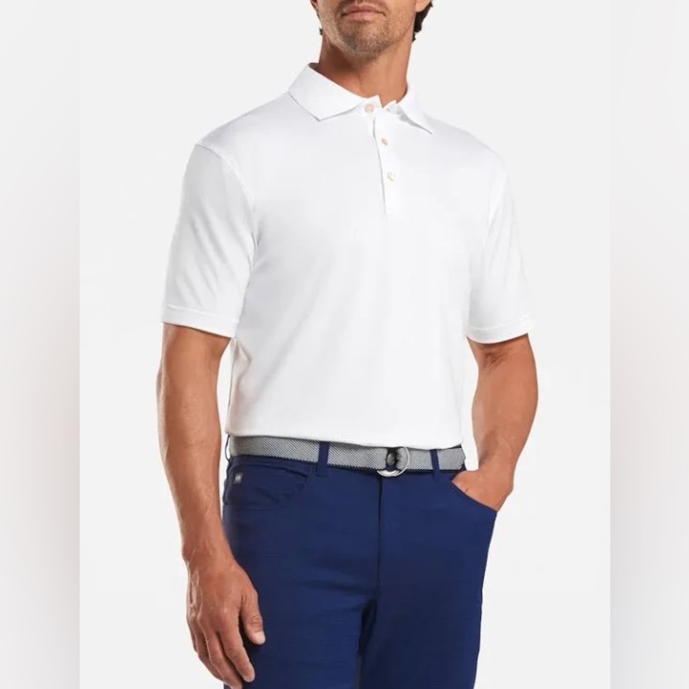 Solid Performance Jersey Polo Knit-Collar